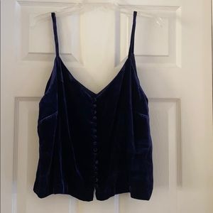 NWOT Madewell blue velvet top